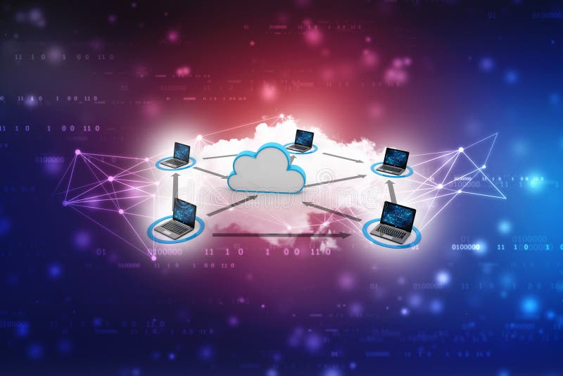 3d rendering Concetto di cloud computing, background di concetto della tecnologia cloud internet illustrazione di stock 3d rendering Concetto di cloud computing, background di concetto della tecnologia cloud internet illustrazione di stock