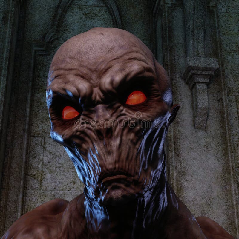 3D rendering of a creepy monster royalty free illustration