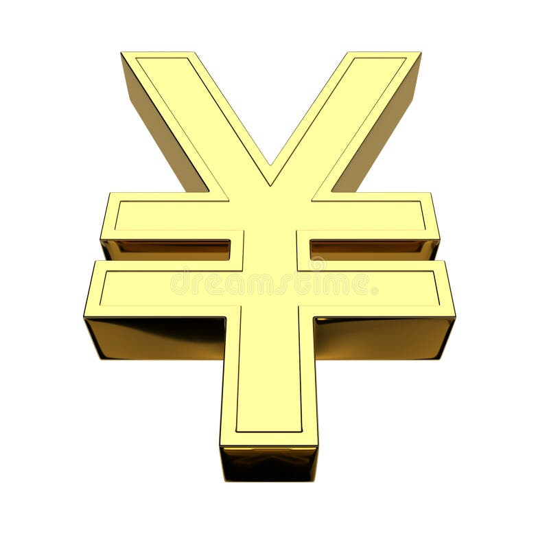 3D rendering of the currency symbol - Chinese yuan and Japanese yen, gold, isolated on white background vector illustration 3D rendering of the currency symbol - Chinese yuan and Japanese yen, gold, isolated on white background vector illustration