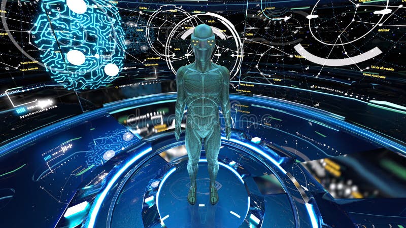 3D Rendering of the Cyborg Testing Laboratory Stock Illustration ...
