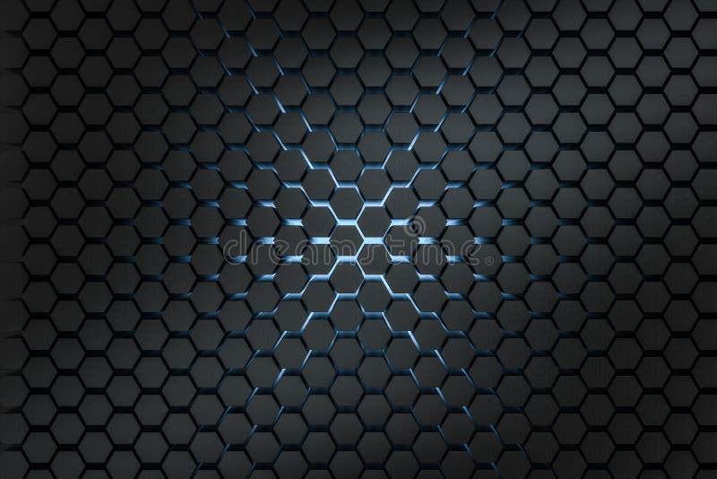 3d rendering, dark hexagonal background, sci-fi background