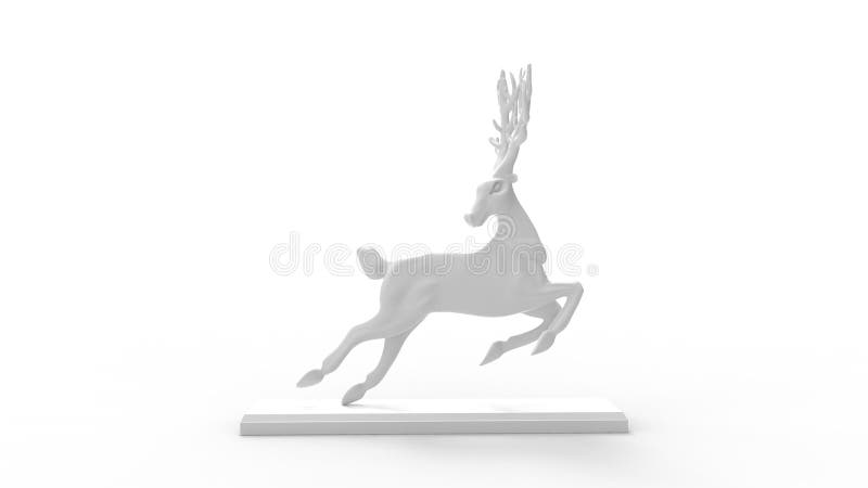3D rendering of a deer in jump flight leap wild life animal isolated vector illustration