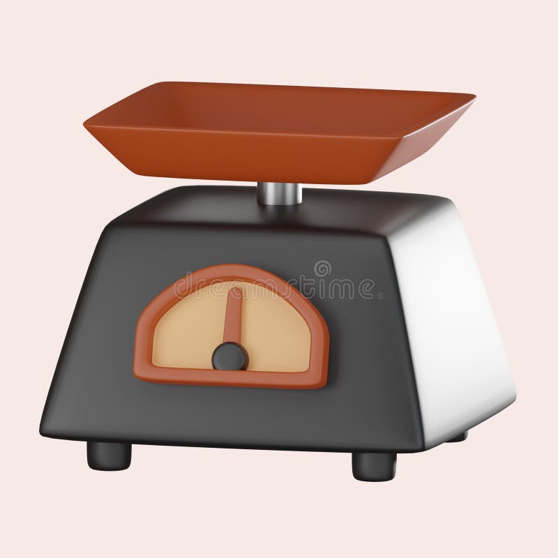 3d rendering delle scale della cucina per la precisione del peso nella preparazione di alimenti illustrazione icona royalty illustrazione gratis
