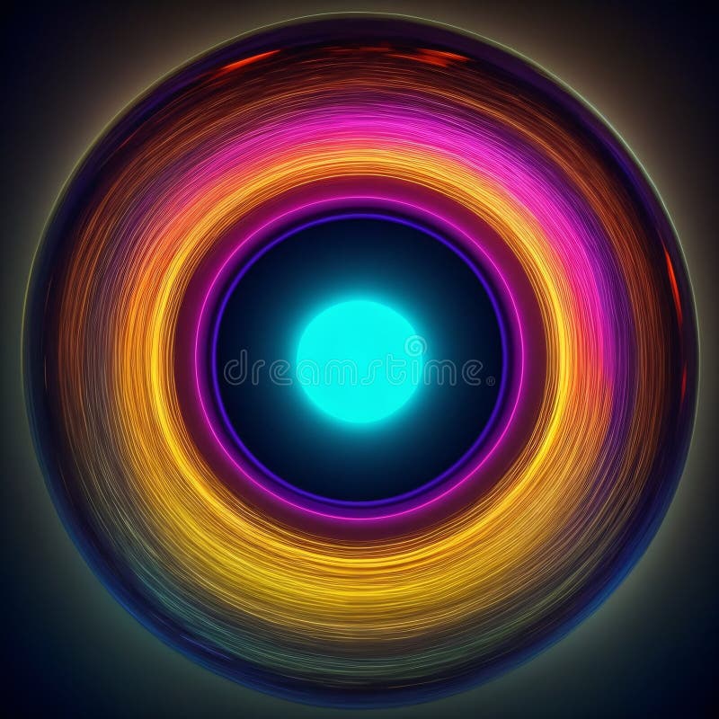 3d rendering. Digital , abstract neon background with wavy glowing lines royalty free illustration.