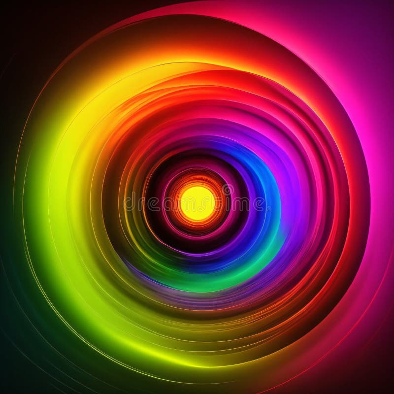 3d rendering. Digital , abstract neon background with wavy glowing lines stock illustration.