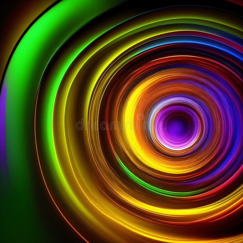 3d rendering. Digital , abstract neon background with wavy glowing lines stock illustration.