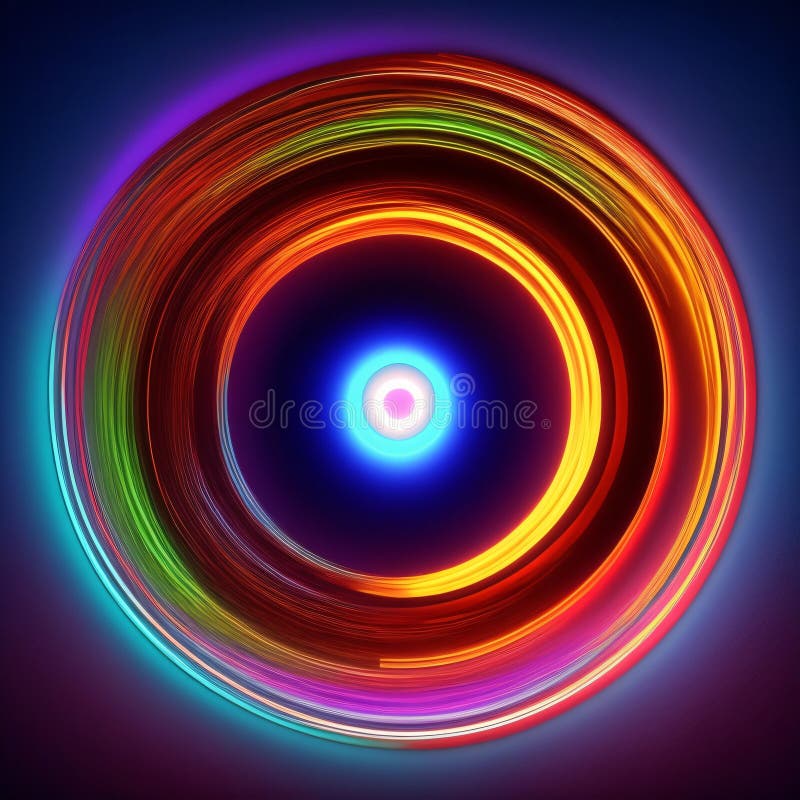 3d rendering. Digital , abstract neon background with wavy glowing lines royalty free illustration.