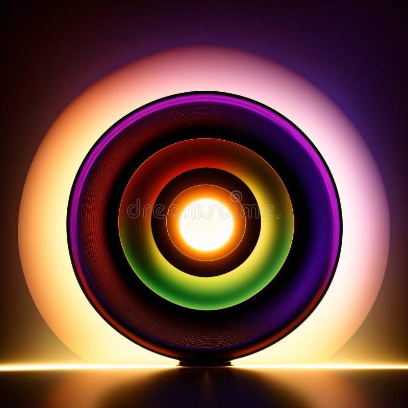 3d rendering. Digital , abstract neon background with wavy glowing lines stock illustration.