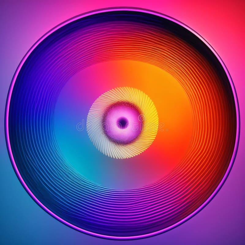 3d rendering. Digital , abstract neon background with wavy glowing lines royalty free illustration.
