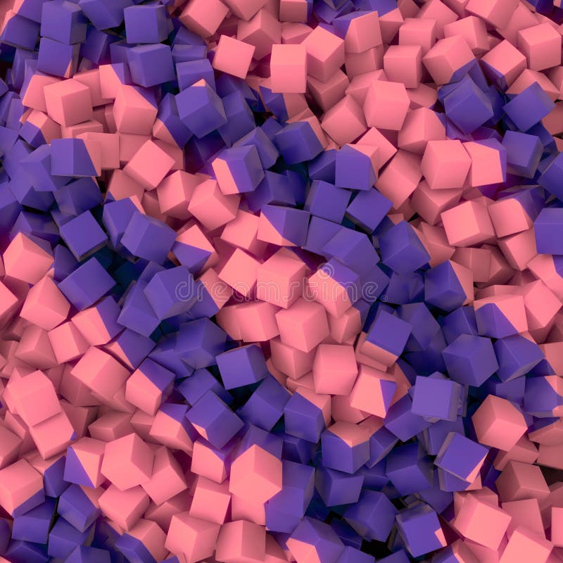 3d rendering digital illustration of an abstract pattern consisting of many small cubes vector illustration