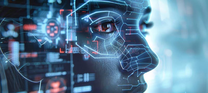 A 3D rendering of digital mechanisms and holographic data, representing advanced technologies in business and industry vector illustration