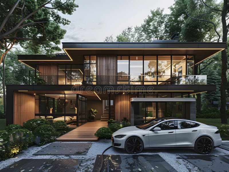 3D-Rendering eines Elektroautos, das vor einer Stadtlandschaft lädt und nachhaltige Transportinnovation veranschaulicht vektor abbildung