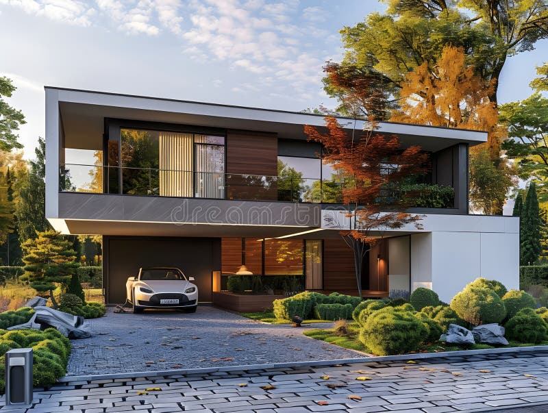 3D-Rendering eines Elektroautos, das vor einer urbanen Landschaft geladen wird, zur Illustration nachhaltiger Transportinnovation stock abbildung