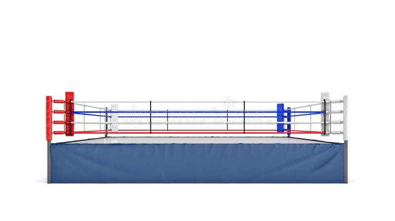 3d Rendering of an Empty Boxing Ring in Front View Isolated on White  Background. Stock Illustration - Illustration of rendering, martial:  102506179