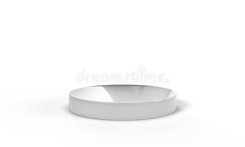 3D rendering of empty space for product display. round pedestal, wihte background vector illustration