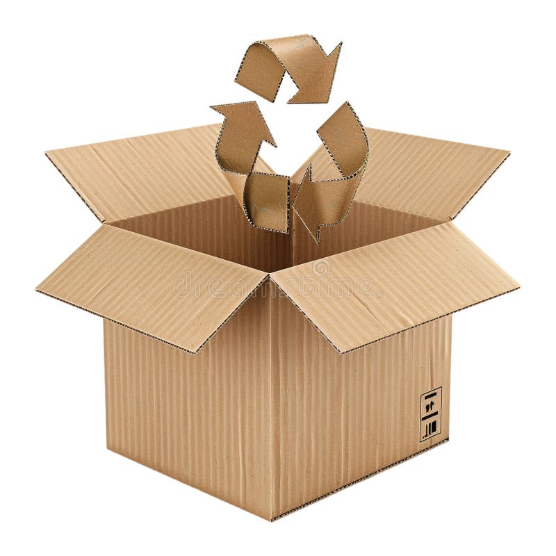 3D Rendering of a Empty Square Paper Box on Transparent Background - royalty free illustration.
