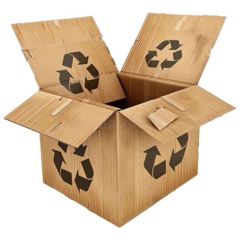 3D Rendering of a Empty Square Paper Box on Transparent Background - vector illustration.