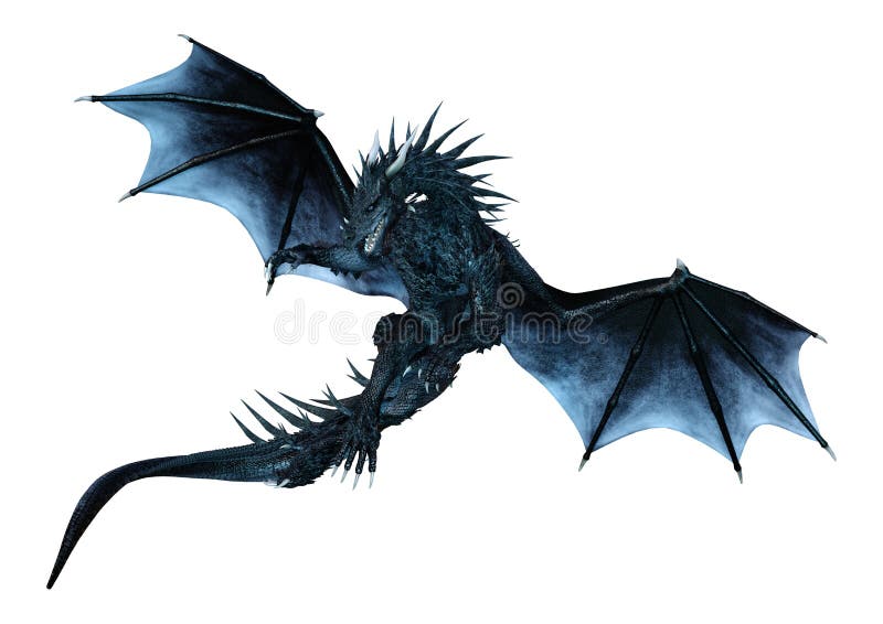 3D Rendering Fairy Tale Dragon on White