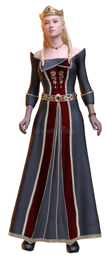 3D Rendering Fairy Tale Princess on White vector illustration