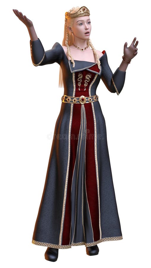 3D Rendering Fairy Tale Princess on White royalty free illustration