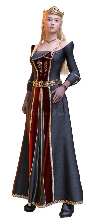 3D Rendering Fairy Tale Princess on White vector illustration