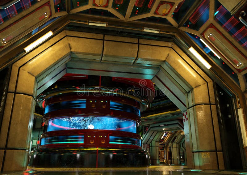 3D Rendering Fantasy Spaceship stock illustration