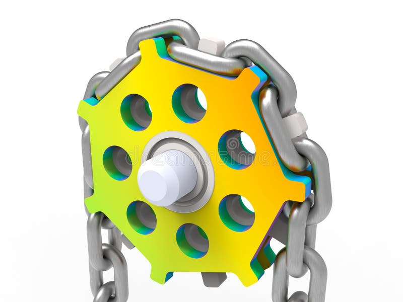 3D rendering - finite element analysis of a chain sprocket royalty free illustration