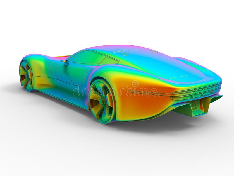 3D rendering - finite element analysis of a concept car royalty free illustration