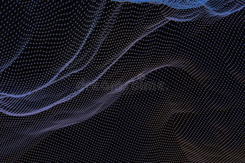3d rendering, flow dot with gradient background stock illustration