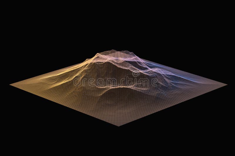 3d rendering, flow dot with gradient background, computer digital background point design circle color blot spot pattern abstract cycle geometric graphic texture decor backdrop modern black wave light decorative sphere symbol disk space pop grid music vibrant shape dark element colorful style banner poster art effect blur scatter fashion particle data surface terrain
