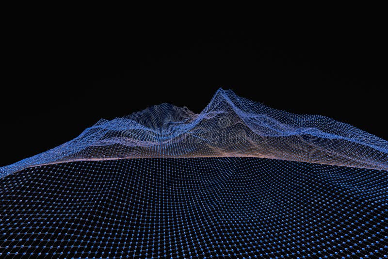 3d rendering, flow dot with gradient background royalty free illustration
