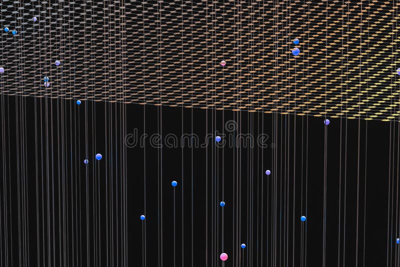 3d rendering, flow dot with gradient background stock illustration