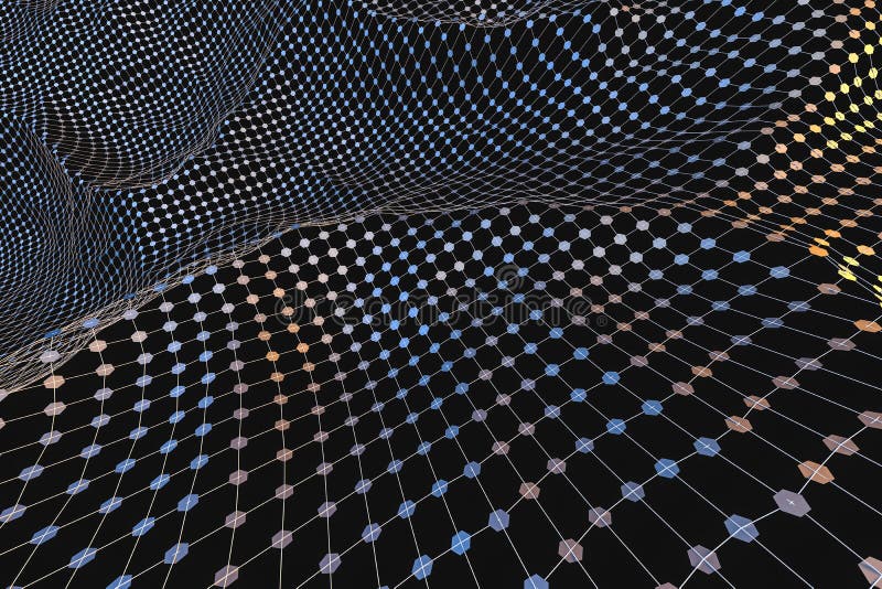 3d rendering, flow dot with gradient background vector illustration