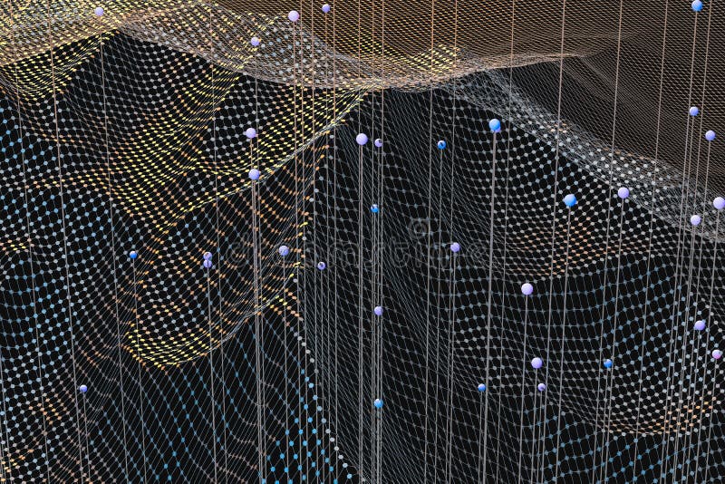 3d rendering, flow dot with gradient background royalty free illustration