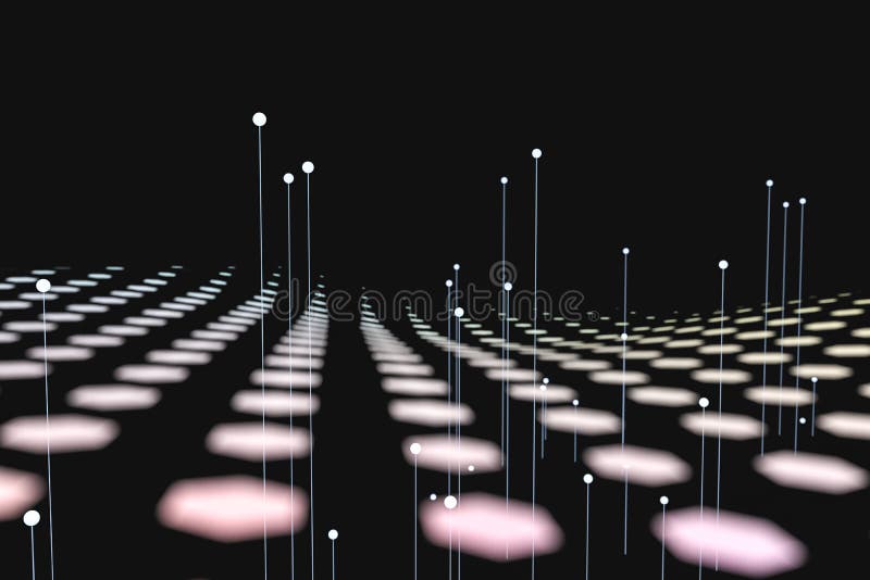 3d rendering, flow dot with gradient background royalty free illustration