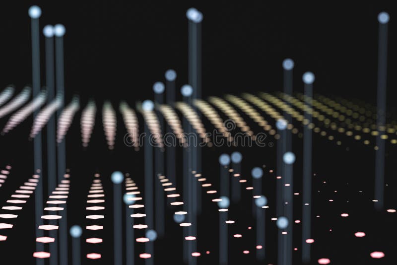 3d rendering, flow dot with gradient background vector illustration