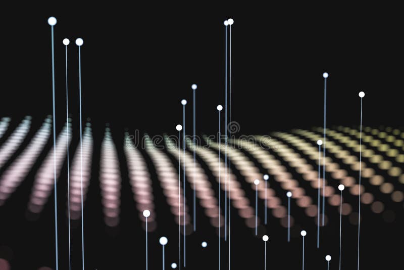 3d rendering, flow dot with gradient background vector illustration