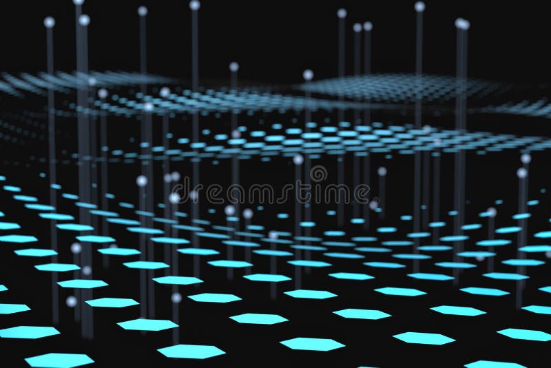3d rendering, flow dot with gradient background vector illustration