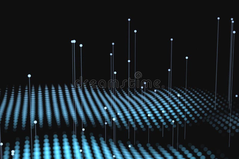 3d rendering, flow dot with gradient background royalty free illustration