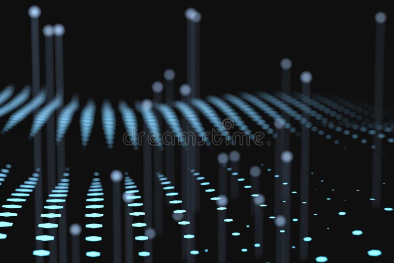 3d rendering, flow dot with gradient background royalty free illustration