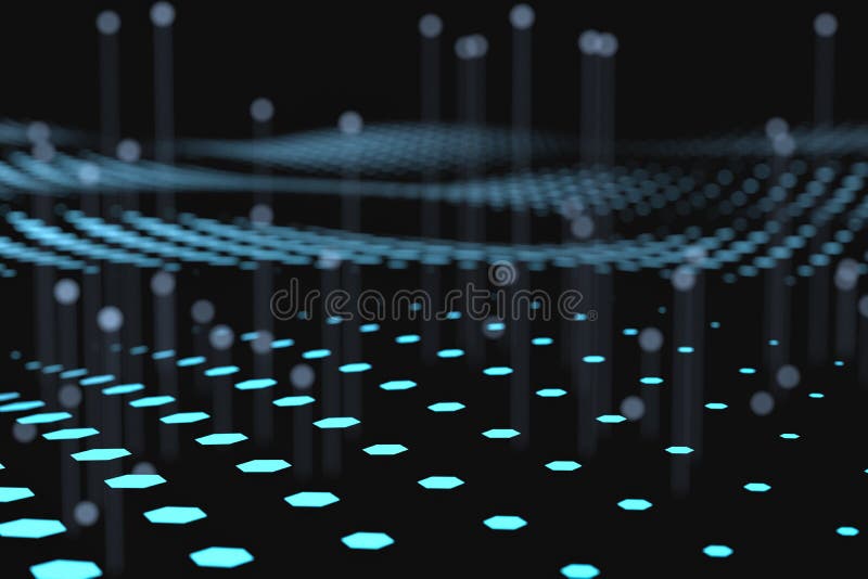 3d rendering, flow dot with gradient background royalty free illustration