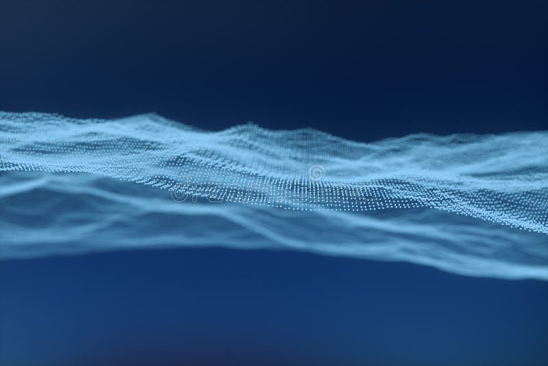 3d rendering, flow dot with gradient background stock illustration