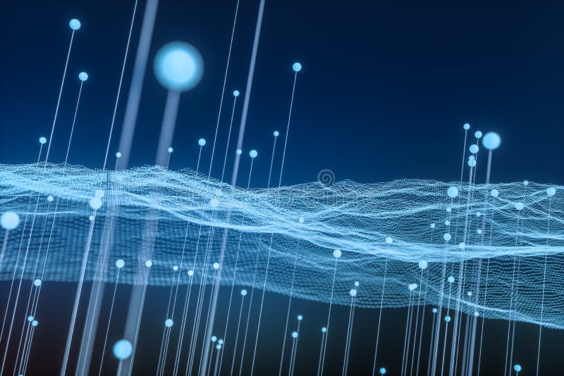 3d rendering, flow dot with gradient background vector illustration