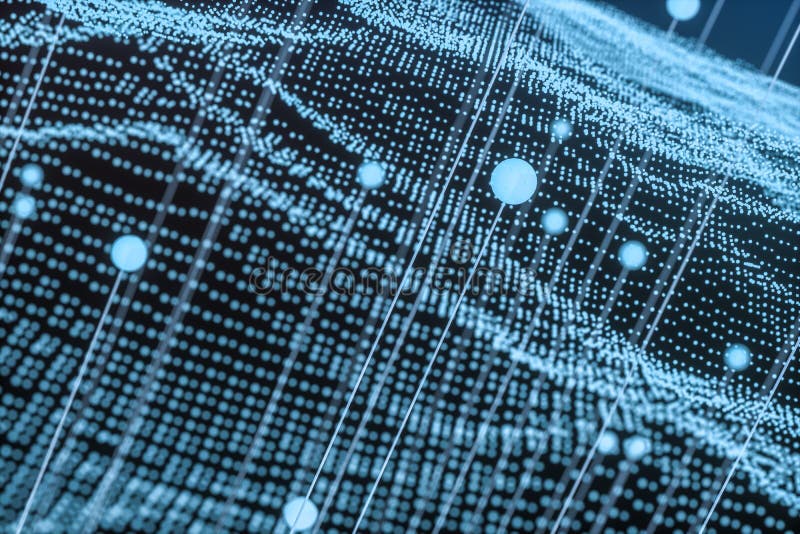 3d rendering, flow dot with gradient background stock illustration