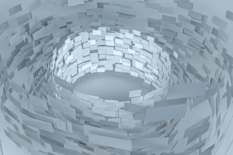 3d rendering, flow square paper, creative background royalty free illustration