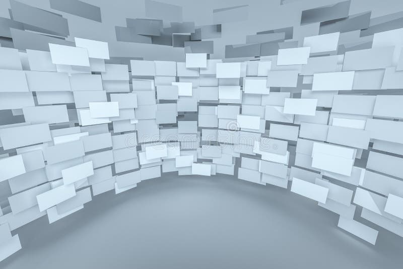 3d rendering, flow square paper, creative background royalty free illustration