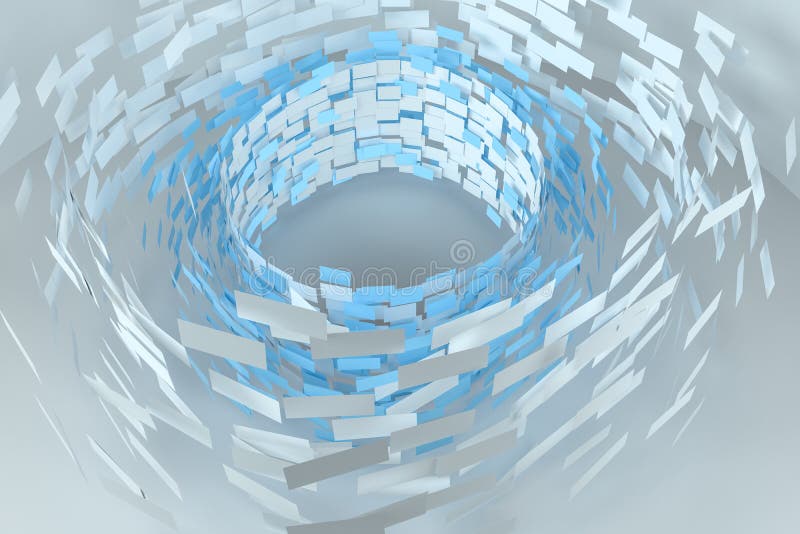 3d rendering, flow square paper, creative background vector illustration