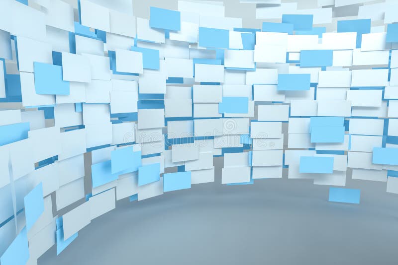 3d rendering, flow square paper, creative background vector illustration