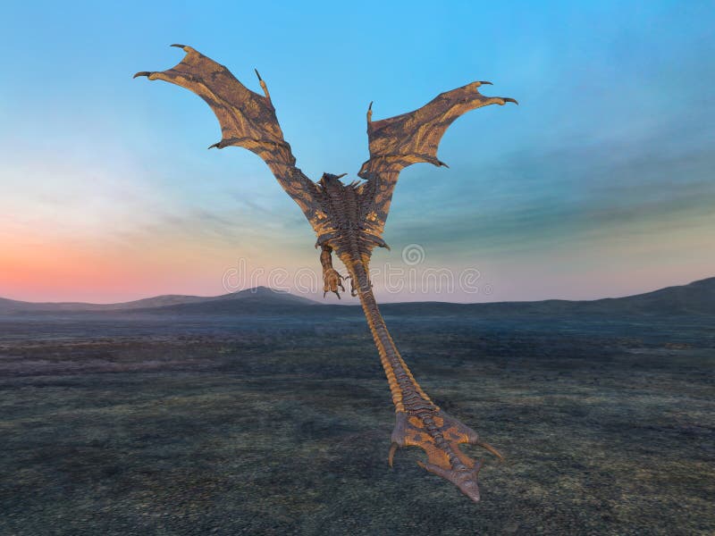 3D rendering of Flying Dragon royalty free illustration