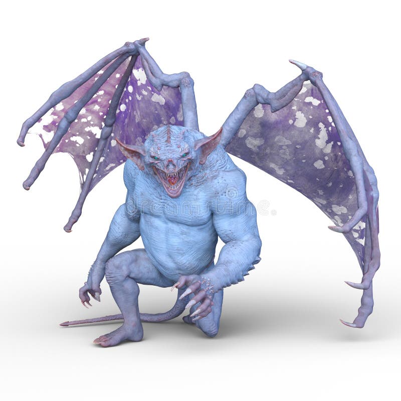 3D rendering of flying monster stock illustration